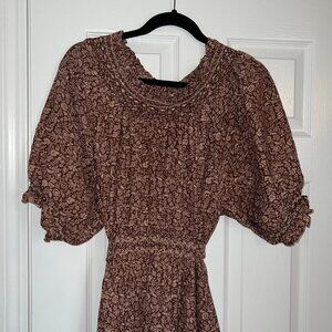 RARE Doen Isidore Dress in Terra Blooms Brown Size Large